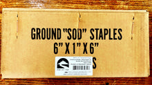 Load image into Gallery viewer, garden hose stakes weed barrier fabric pins Shape Your Scape 500 Commercial Grade, 6 inch 11-Gauge, Steel Garden Landscape Staples Stakes, For Installing Sod, Weed Barrier Fabric, Soaker Hoses - Marshall's eStore