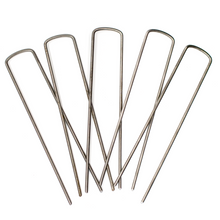 Cargar imagen en el visor de la galería, biodegradable sod stakes 100 Commercial Grade, 6 inch 11-Gauge, Steel Garden Landscape Staples Stakes, For Installing Sod, Weed Barrier Fabric, Soaker Hoses - Marshall's eStore