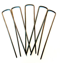 Load image into Gallery viewer, garden hose stakes Weed Barrier Fabric Pins Shape Your Scape 500 Commercial Grade, 6 inch 11-Gauge, Steel Garden Landscape Staples Stakes, For Installing Sod, Weed Barrier Fabric, Soaker Hoses - Marshall's eStore